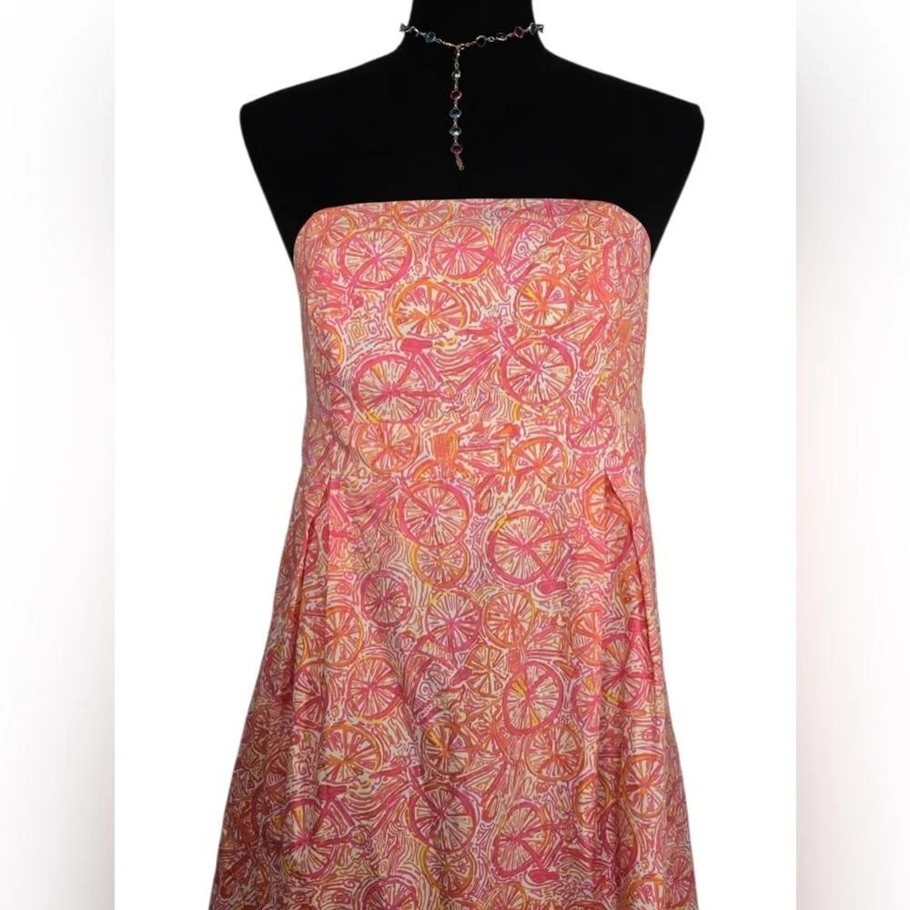 Lilly Pulitzer Pink and Orange Strapless Dress size XSMALL - Picture 1 of 6